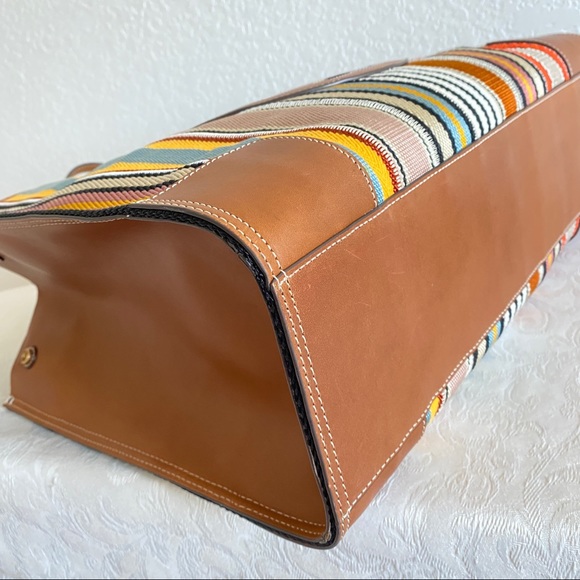 Tory Burch ELLA multi color Webbing logo tote - Picture 6 of 14